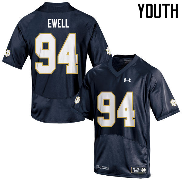 Youth NCAA Notre Dame Fighting Irish #94 Darnell Ewell Stitched College Under Armour Authentic Navy Football Jersey SE10B50ZK